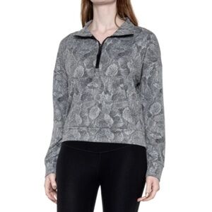 Kyodan Women's Outdoor Cropped Mock Neck Quarter Zip Long Sleeve Sweatshirt L